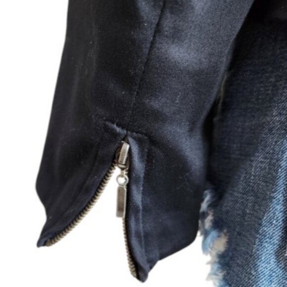 Optimum Nostalgic black slim fit moto blazer size 10 - Picture 5 of 12